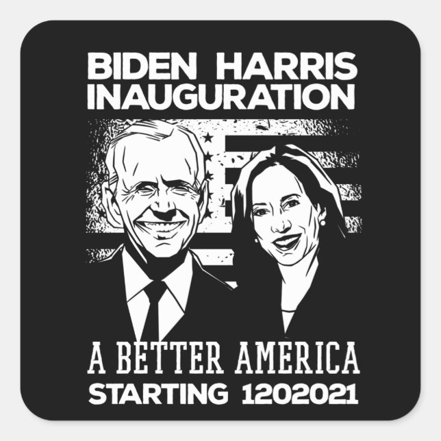 Biden Harris Präsidentschaftseinweihung 2021 Quadratischer Aufkleber (Vorderseite)