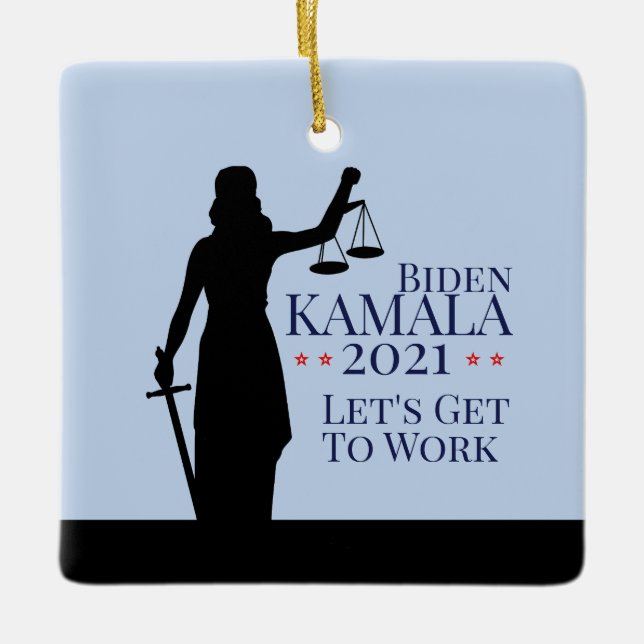 Biden Harris President Get to Work 2021 - Einführu Keramikornament (Vorderseite)
