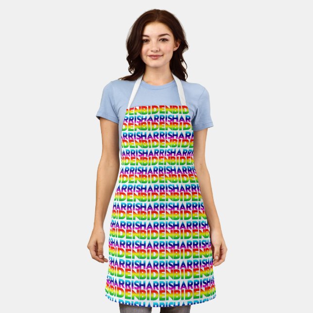 Biden Harris - Pride lgbt lgbtq Regenbogenfarben Schürze (Getragen)