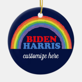 Biden Harris Rainbow Custom Keramik Ornament