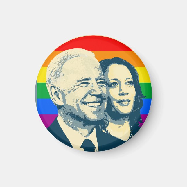 Biden Harris Rainbow Pride Magnet (Vorne)