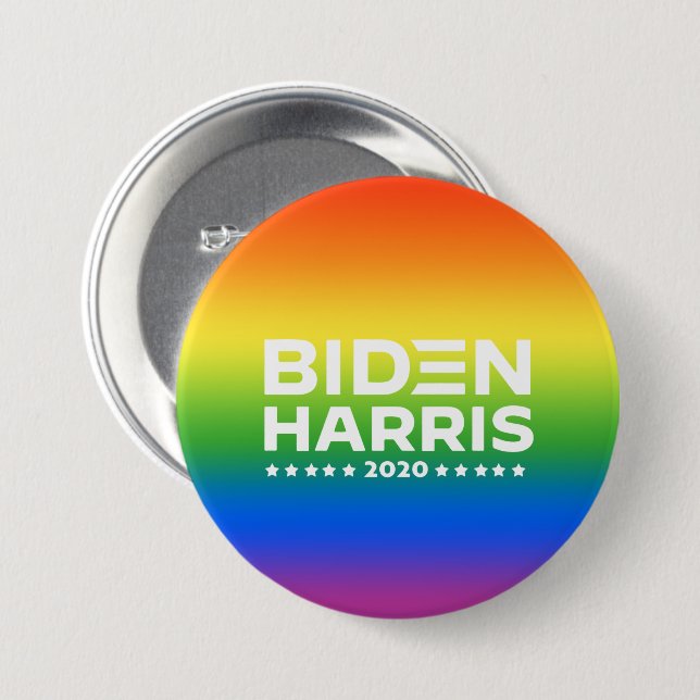 BIDEN HARRIS - Rainbow Priors Colors Button (Vorne & Hinten)
