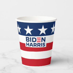 Biden Harris Red White and Blue Stars and Strips Pappbecher