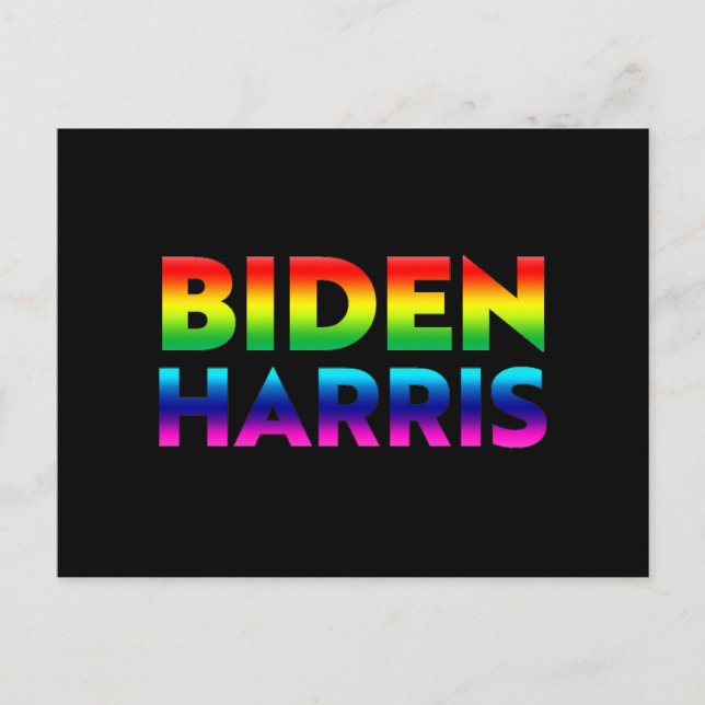 "Biden Harris" Stolz lgbtq lgbt Regenbogenfarben Postkarte (Vorderseite)