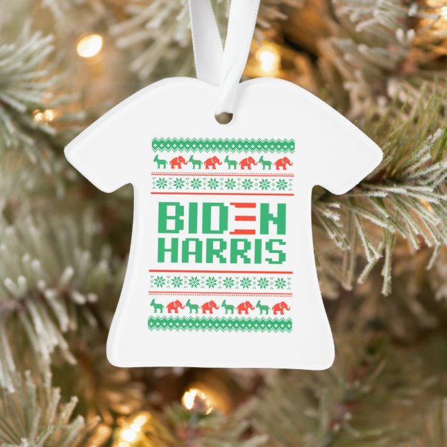 BIDEN HARRIS UGLY CHRISTMAS SWEATER (grün) Ornament (Baum)
