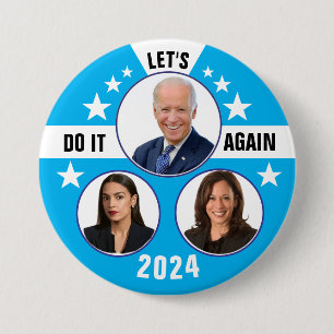 Biden Harris und AOC 2024 Button