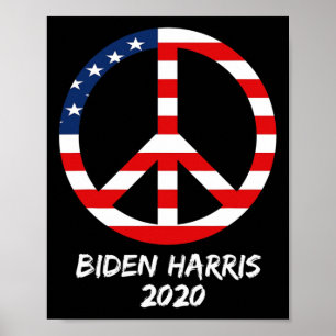 Biden Harris Wahl Die demokratische Flagge der USA Poster