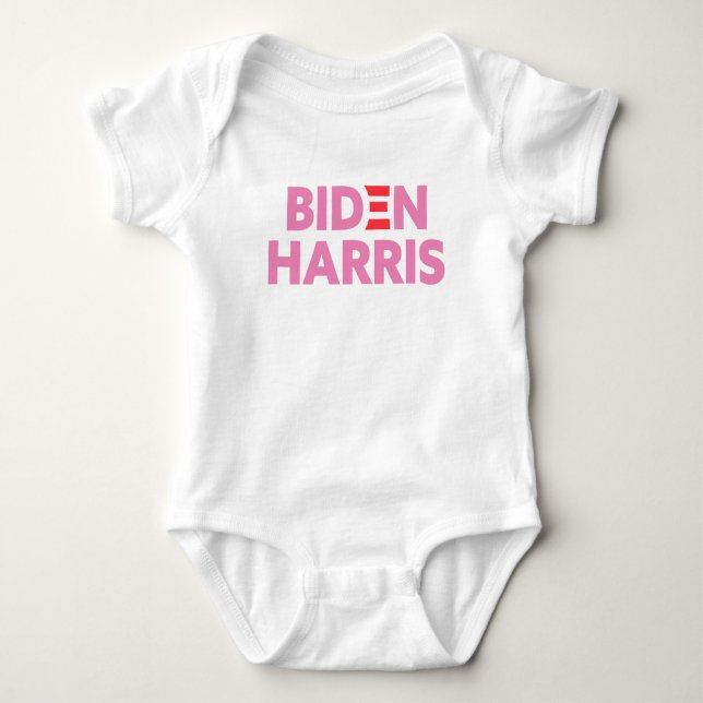 Biden/Harris-Wahlunterstützung Rosa Baby Strampler (Vorderseite)