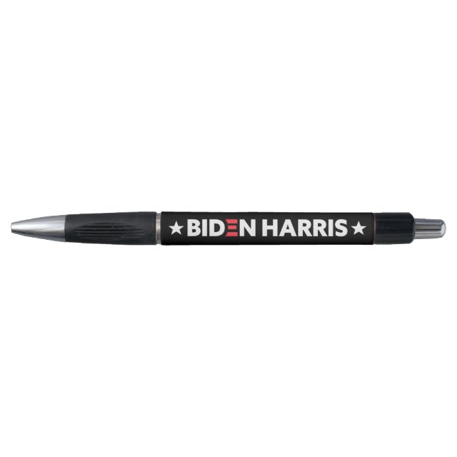 Biden / Harris-Weiße Stangen schwarz Kugelschreiber (Vorderseite)