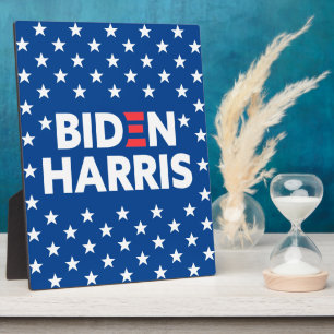 Biden / Harris White Stars Muster Blau Fotoplatte