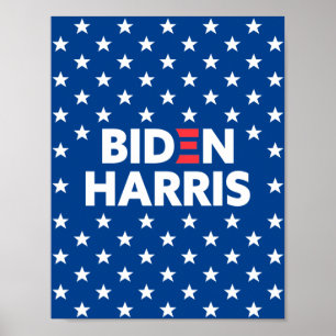 Biden / Harris White Stars Muster Blau Poster