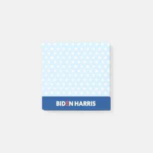 Biden Harris White Stars Muster Light Blue Post-it Klebezettel