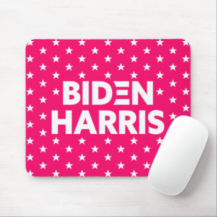 Biden Harris White Stars Muster Rosa Mousepad