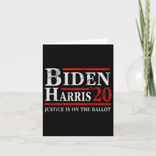 Biden Kamala Harris Justice steht auf dem Wahlzett Karte