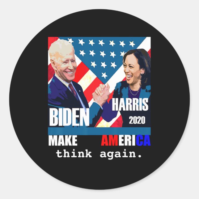 Biden Kamala Harris Runder Aufkleber (Vorderseite)