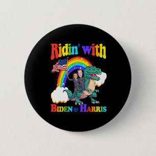 Biden Kamala Harris Shirt Kinderkind Kids Dinosaur Button