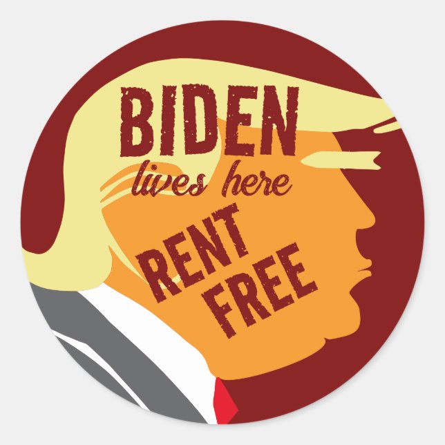 Biden lebt in Trumps Kopf Runder Aufkleber (Vorderseite)