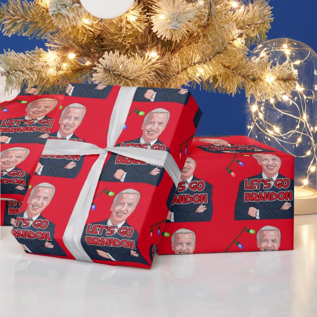 BIDEN LET'S GO BRANDON CHRISTMAS WRAPPING PAPIER GESCHENKPAPIER (Feiertage)