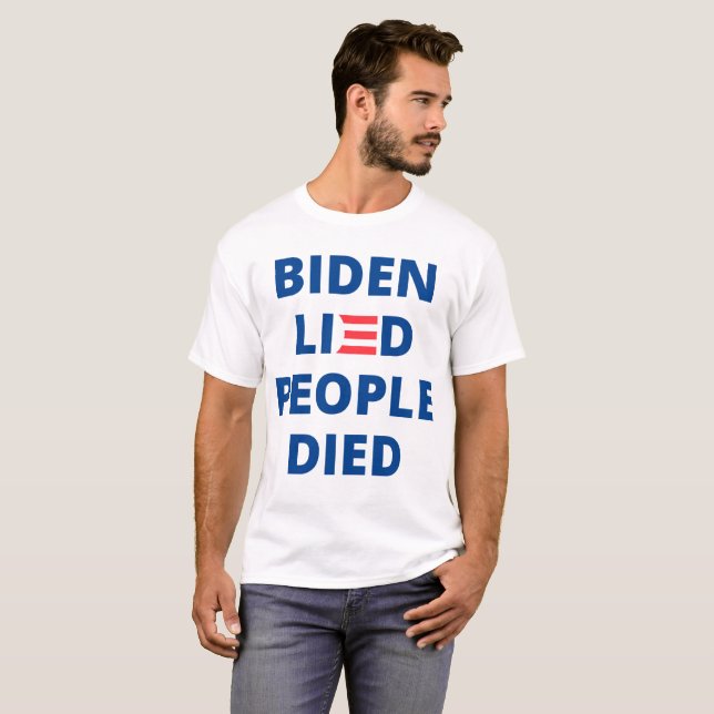 Biden log. Menschen starben T-Shirt (Vorne ganz)