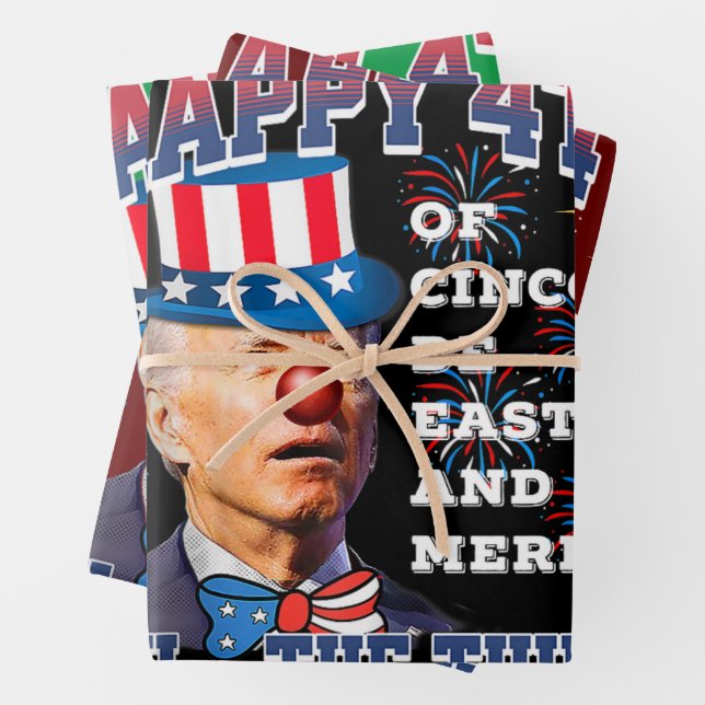 Biden Merry 4. The Ding verwirrte Joe Biden Juli Geschenkpapier Set (Beispiel)