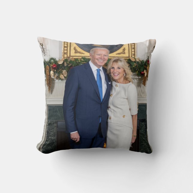 Biden Staat der Weihnachtsanschrift Gewerkschaft Kissen (Vorderseite)