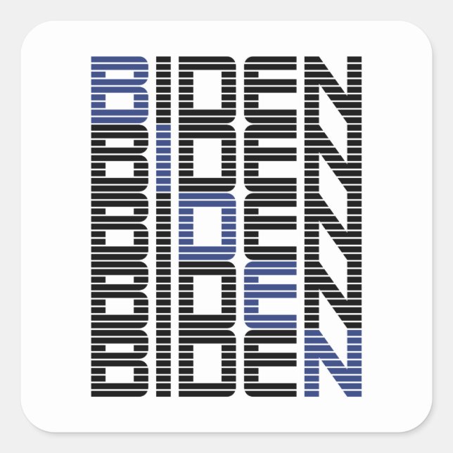 BIDEN-Textstapel Quadratischer Aufkleber (Vorderseite)