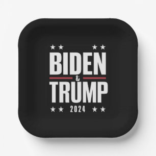 Biden Trump 2024 Lustige Wahl Präsidentschaft Vize Pappteller