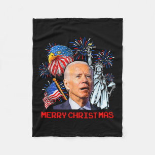 Biden verwirrte Patriotic Frohe Weihnachten für 4. Fleecedecke