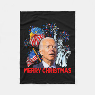 Biden verwirrte Patriotic Frohe Weihnachten für 4. Fleecedecke