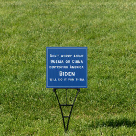 Biden zerstört Amerika Gartenschild