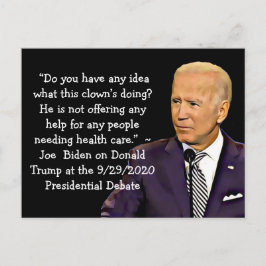 Bidens Zitate über Trumps Gesundheitsplan Postkarte