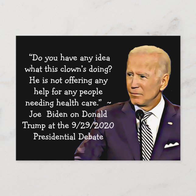 Bidens Zitate über Trumps Gesundheitsplan Postkarte (Vorderseite)