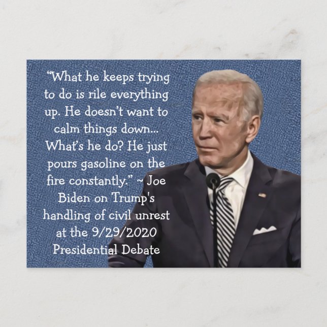 Bidens Zitate zu Trump bei der 29. September-Debat Postkarte (Vorderseite)