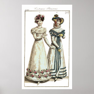 Biedermeier Mode Imprimer 1821 Poster