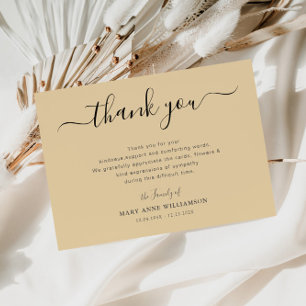 biege funérailles merci note