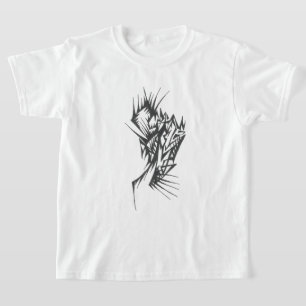 Biege Schwarz Weiß Abstrakte Stammes-Tattoo-Kunst T-Shirt