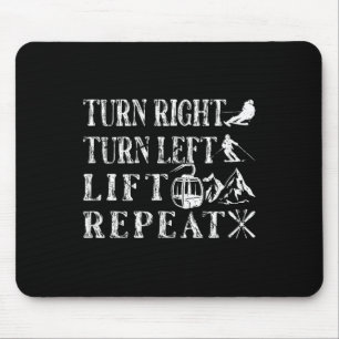 Biegen Sie rechts Links Skifahrer ab Mousepad