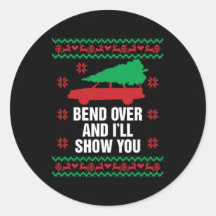 biegen und i&# 9; zeigen Sie Ihnen Weihnachtspaar Runder Aufkleber