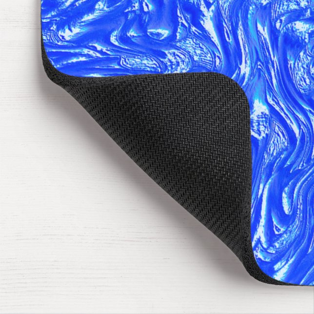 Biegend geschwungene bis graue Spuren, klare blaue Mousepad (Ecke)