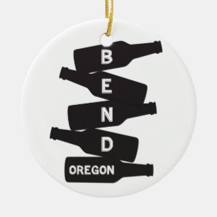 Biegungs-Oregon-Bierflasche-Stapel-Logo Keramikornament