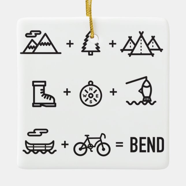 Biegungs-Oregon-Tätigkeits-Gleichungs-Logo Keramikornament (Vorderseite)