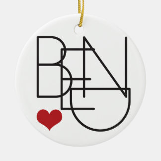 Biegungs-Oregon-Wort-Herz-Logo Keramikornament