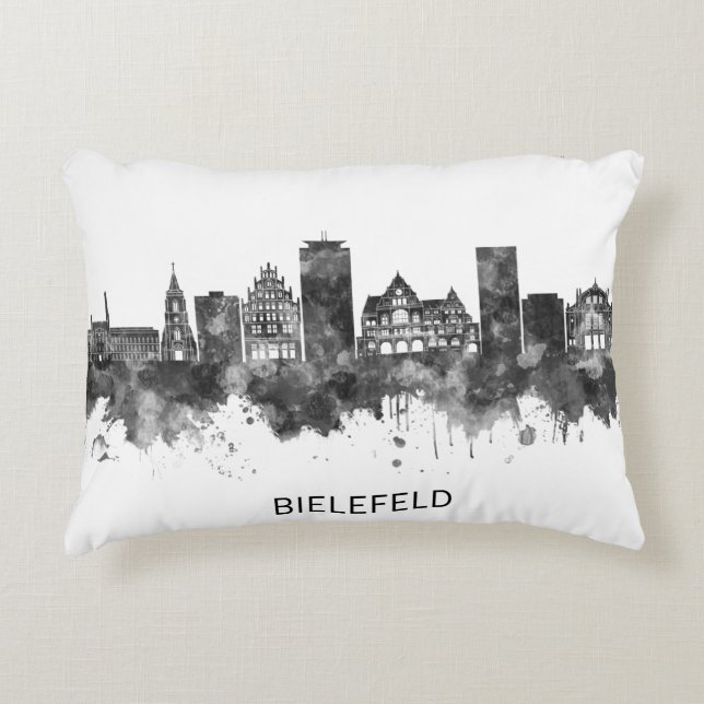 Bielefeld Germany Skyline BW Dekokissen (Vorderseite)