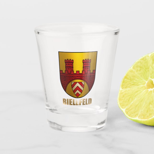 Bielefeld Schnapsglas (Vorderseite)