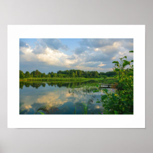 Biélorussie Bélarus Paysage Nature Canal Affiche