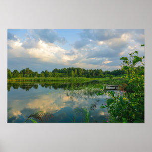 Biélorussie Bélarus Paysage Nature Canal Affiche