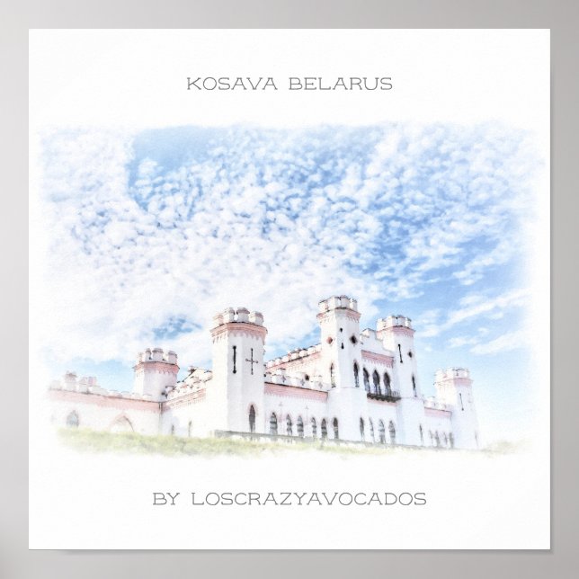 Biélorussie Kosava Château Architecture Poster de  (Devant)