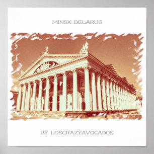 Biélorussie Minsk Ville Architecture Poster de la 