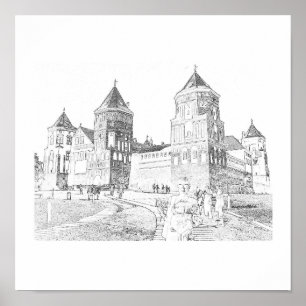 Biélorussie Mir Castle Architecture Nature Poster