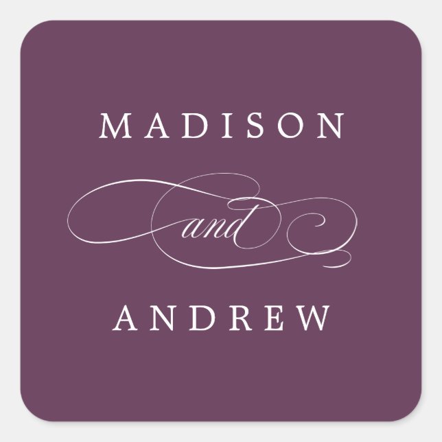 Bien aimé | Stickers de mariage personnalisés (Devant)